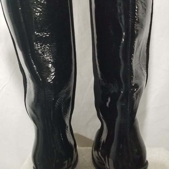 H&M Studio NWT black patent leather & suede boots - Picture 7 of 9